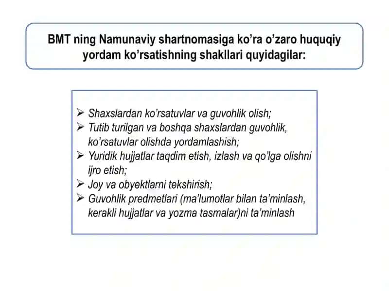 Jinoyat ishlari bo’yicha o’zaro huquqiy yordam va ekstraditsiya 4