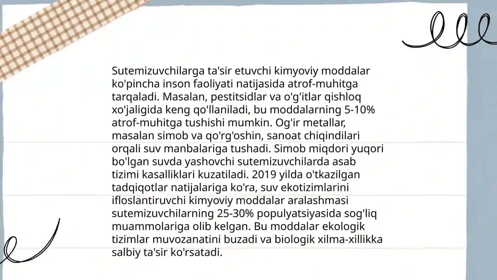 Sutemizuvchilar biozararlanish manbai 4