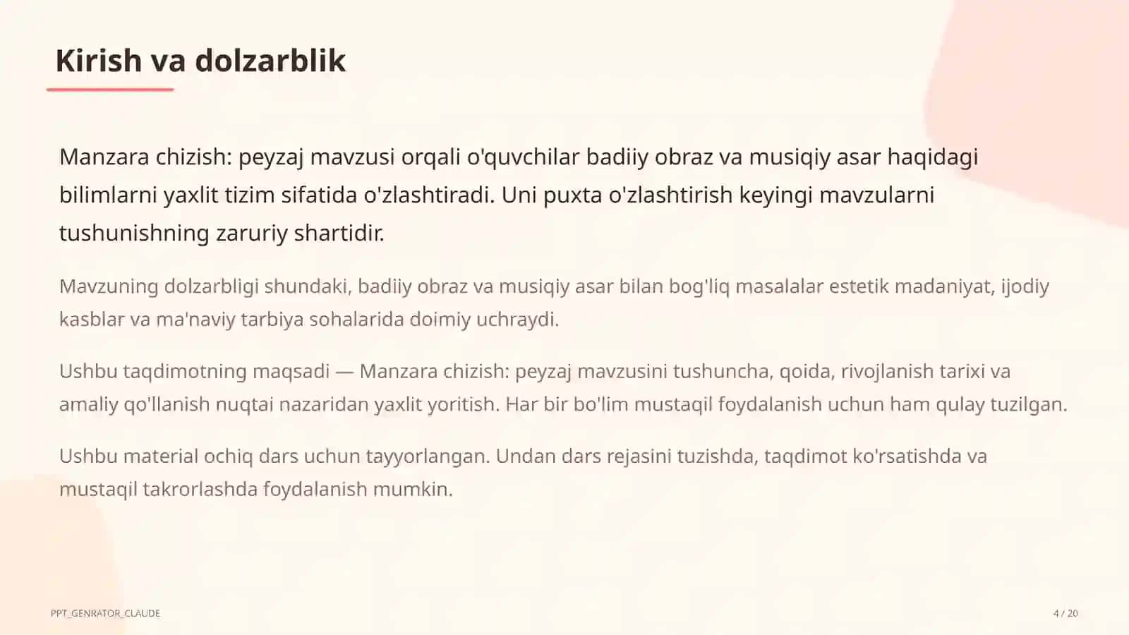 Manzara chizish: peyzaj (3-sinf) 4