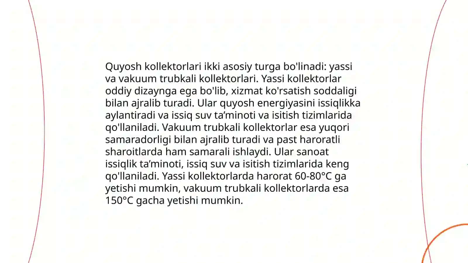 Quyosh energiyasidan issiqlik taʼminotida foydalanish 4
