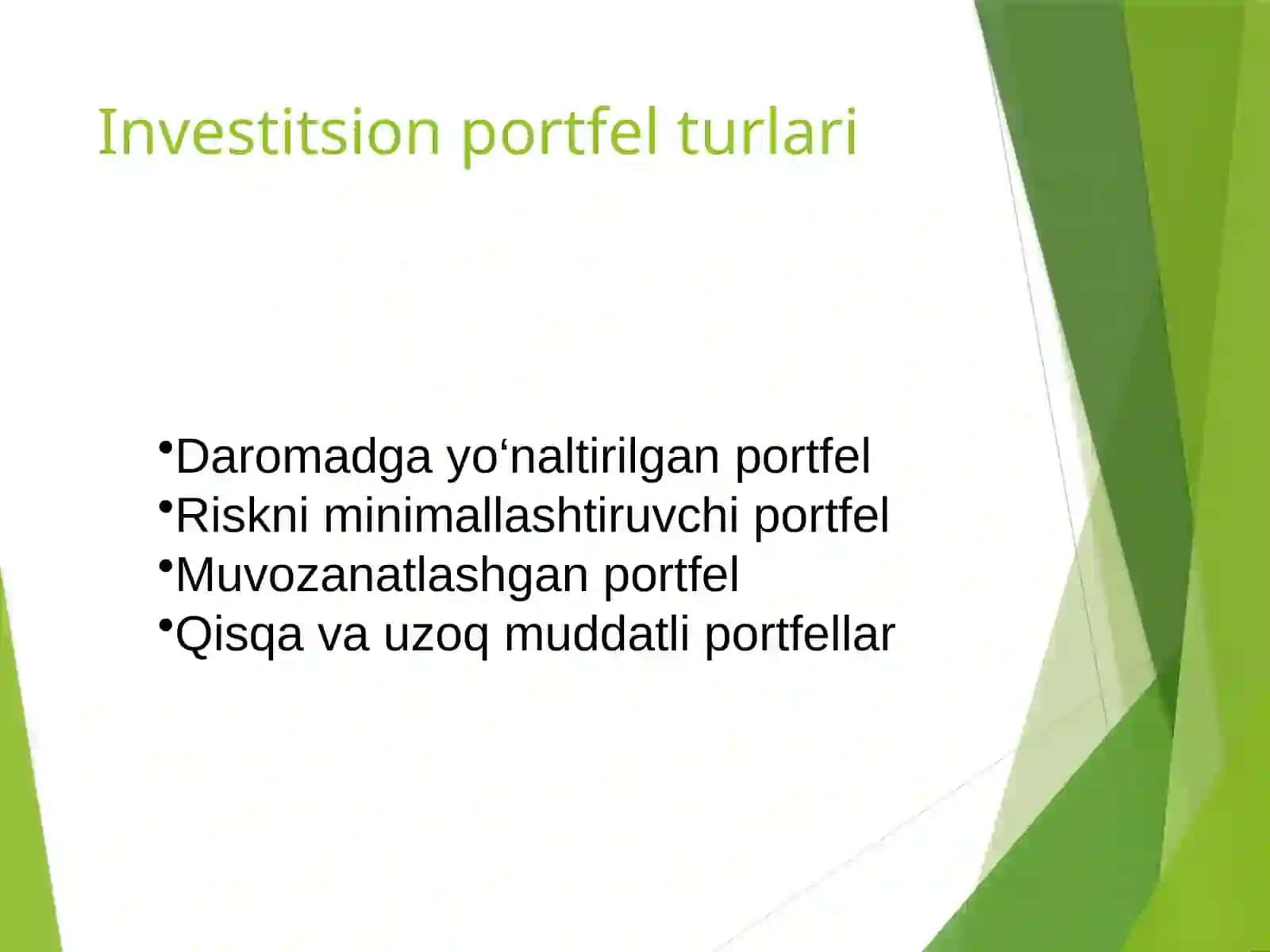 Tijorat banklari investitsion portfeli sifatini tavsiflovchi ko‘rsatkichlar 4