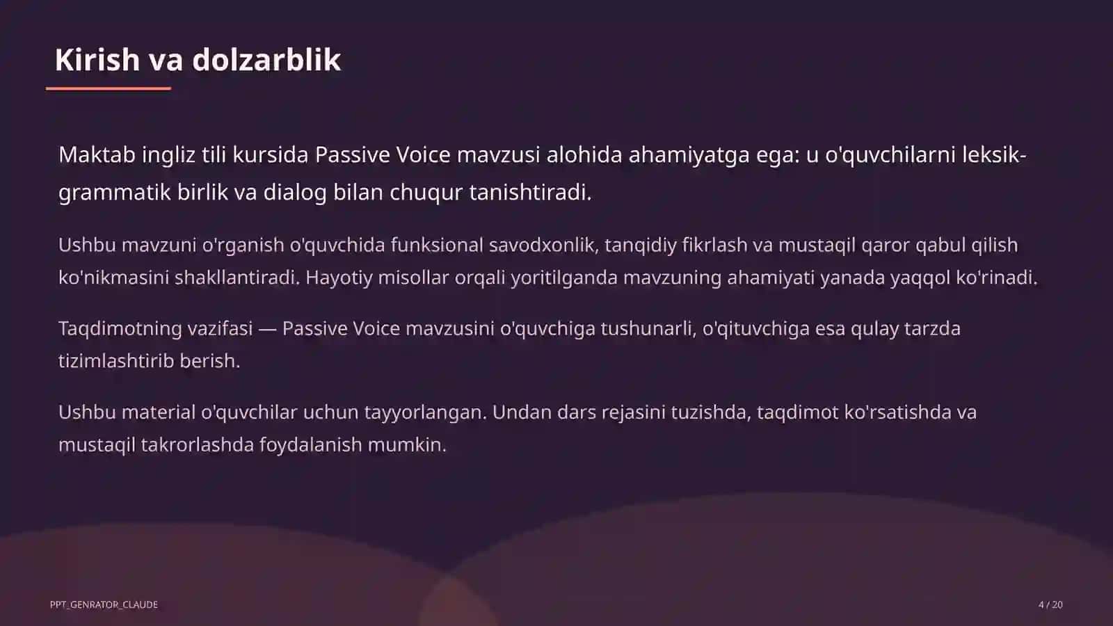Passive Voice (9-sinf) 4
