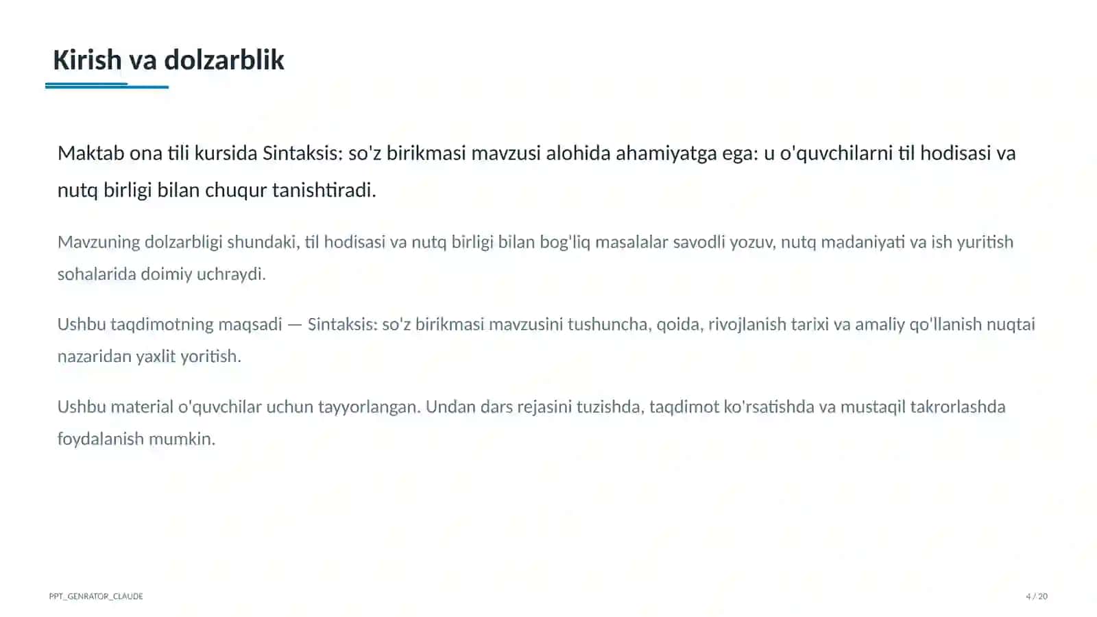 Sintaksis: so'z birikmasi (8-sinf) 4