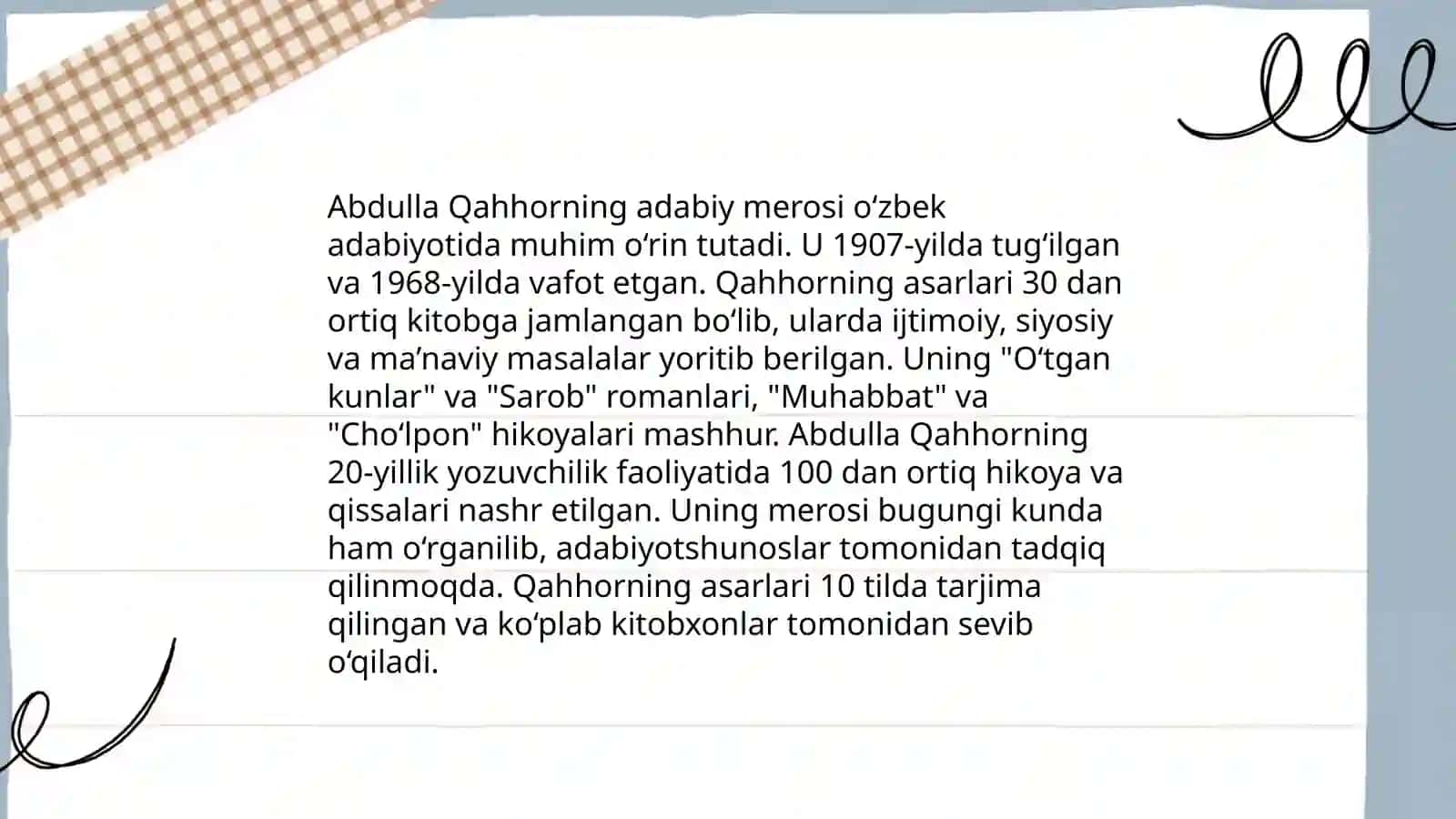 Abdulla Qahhor, Behbudiyning til haqidagi fikrlari 4