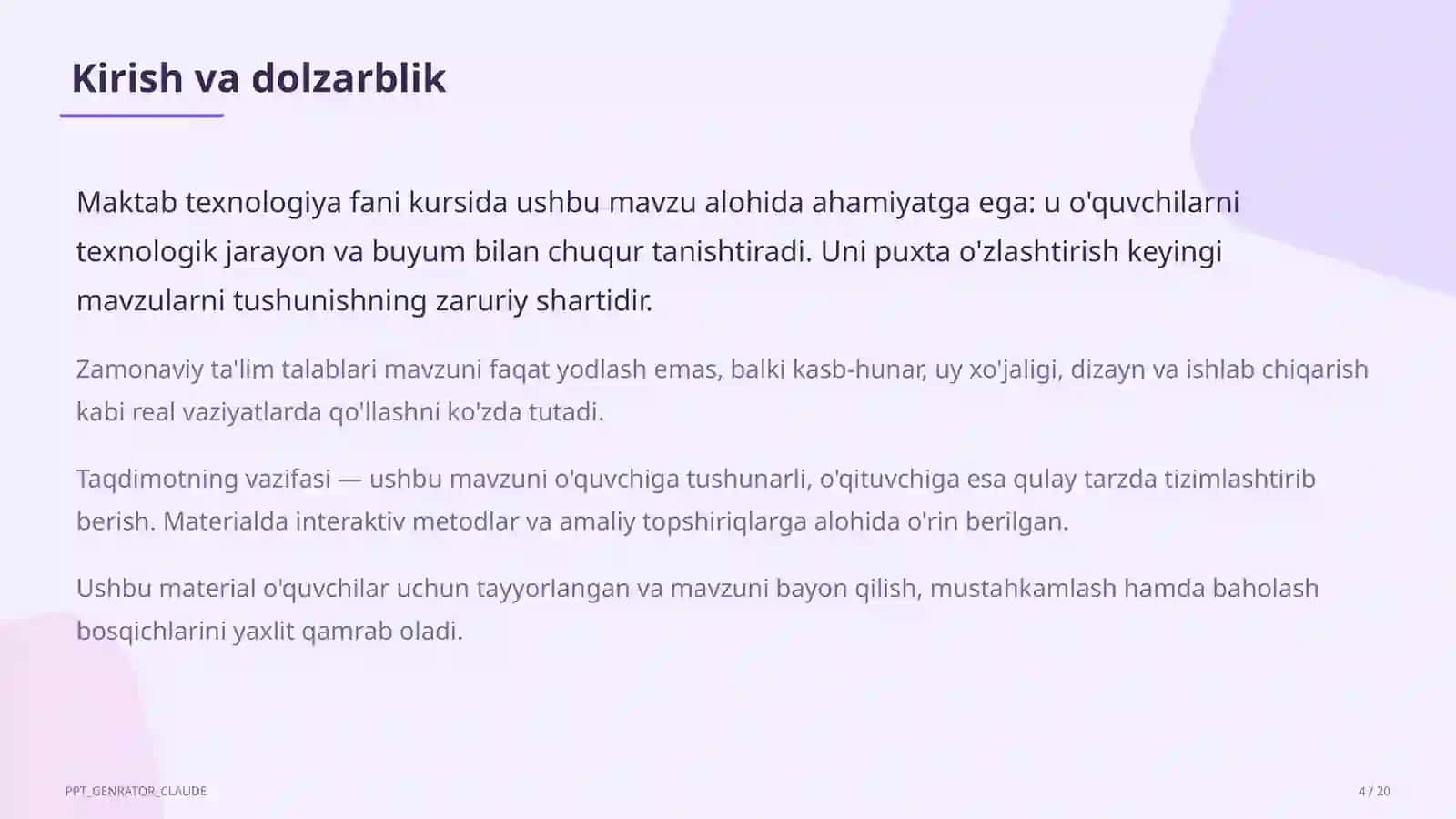 Ishlab chiqarish texnologiyalari va avtomatlashtirish (10-sinf) 4