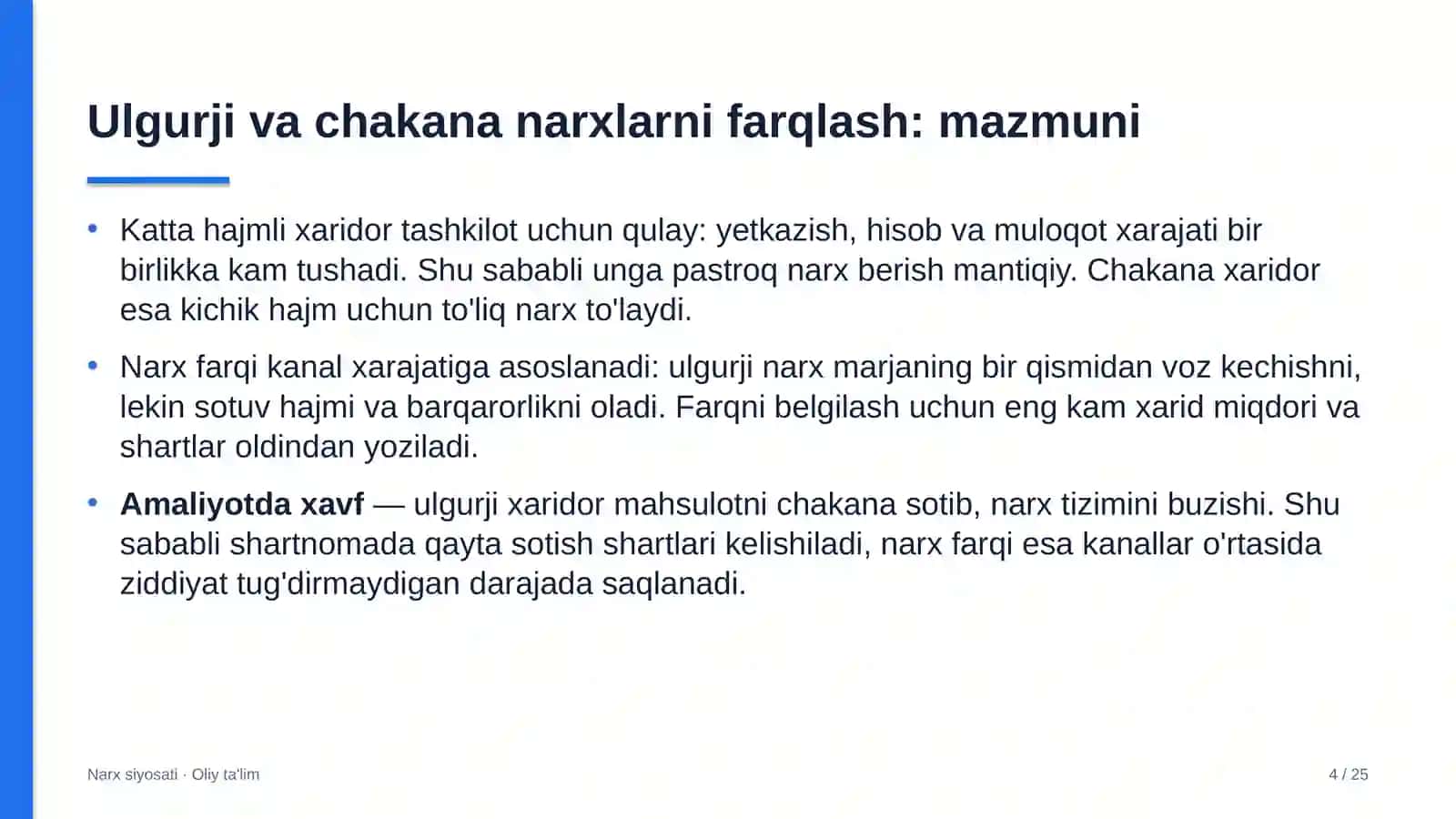 yakka tartibdagi uy joy qurilishida ulgurji va chakana narxlarni farqlash 3799 4