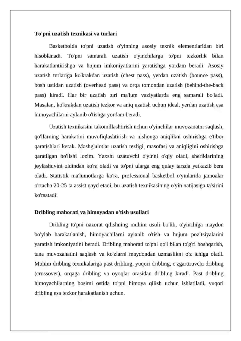 Basketbol sport turining texnikasi va taktikasi 4