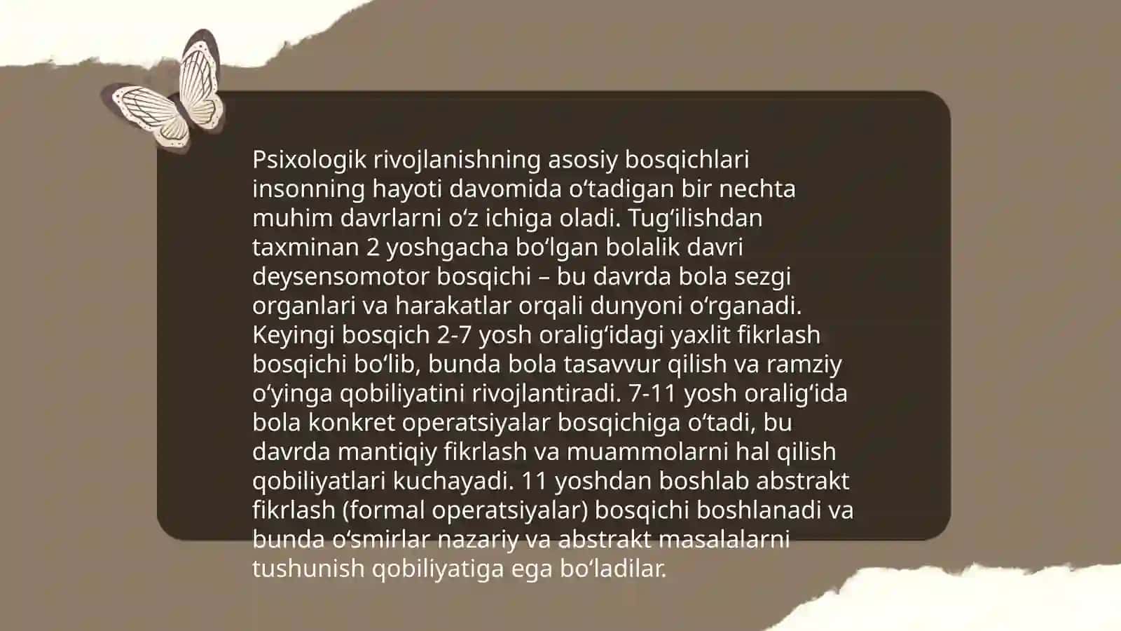 Yosh va pedagogik psixologik fanining vazifalari va rivojlanish bosqichlari 4