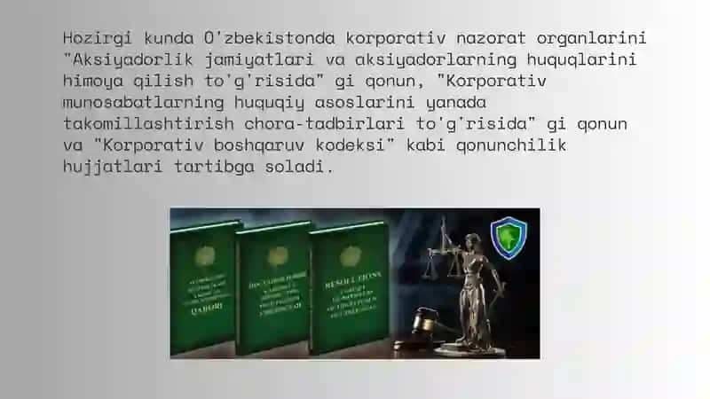 Korporativ boshqaruv organlari mavzusida taqdimot 4