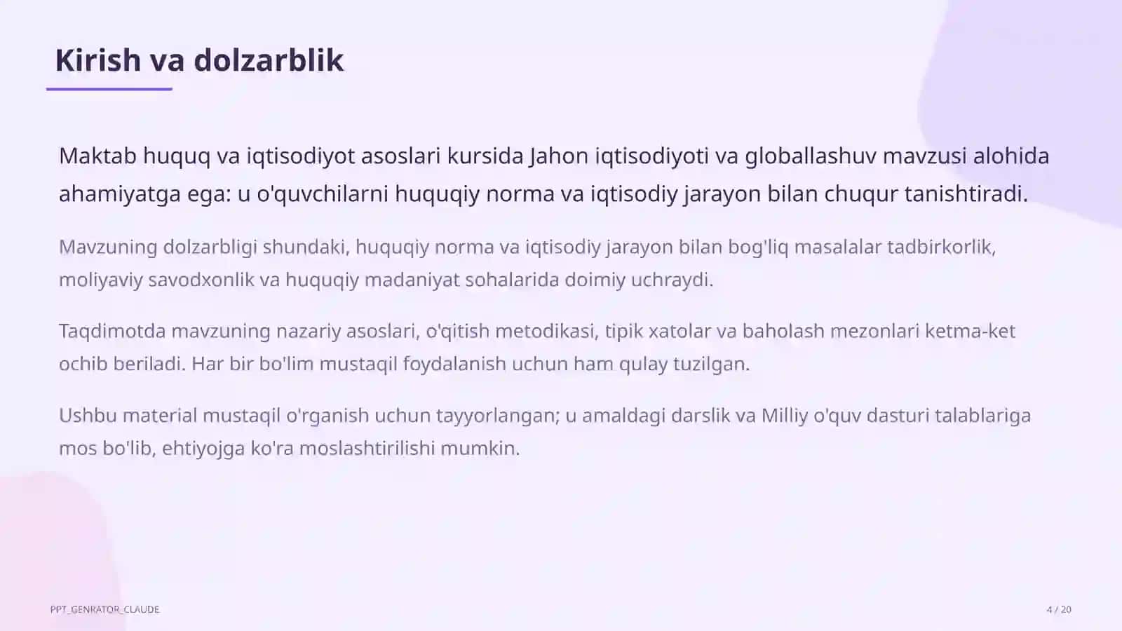 Huquq va iqtisodiyot asoslari (9–11) 4