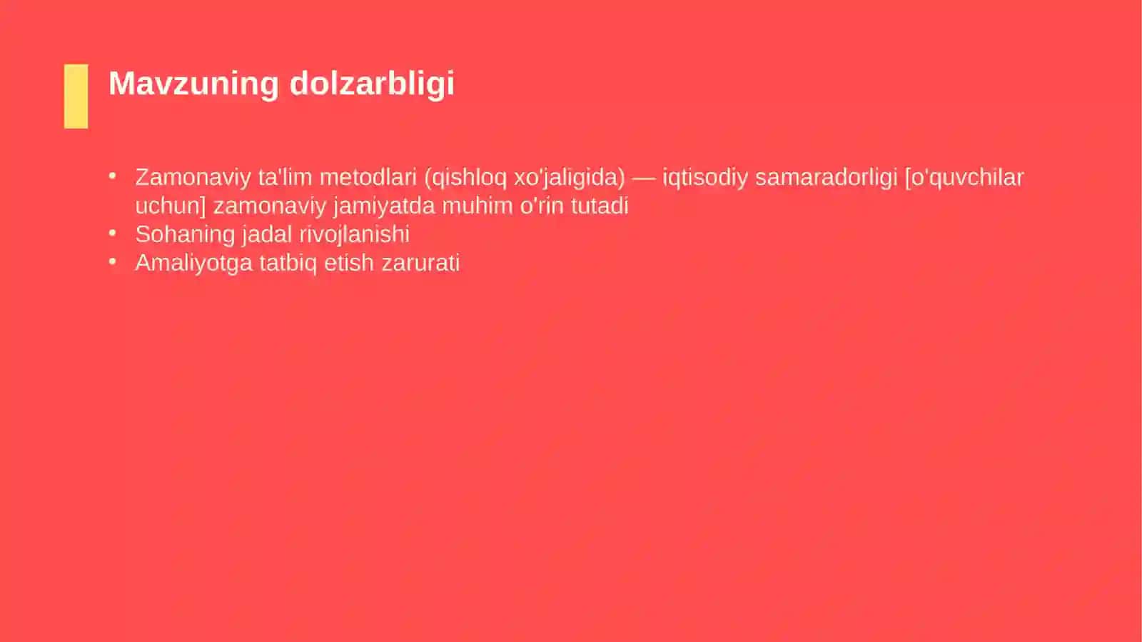 Zamonaviy ta'lim metodlari (qishloq xo'jaligida) — iqtisodiy samaradorligi [o'quvchilar uchun] 4