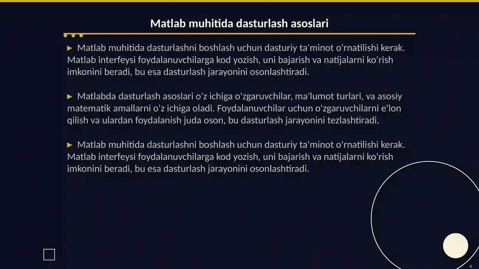 Matlabda dasturlash 4