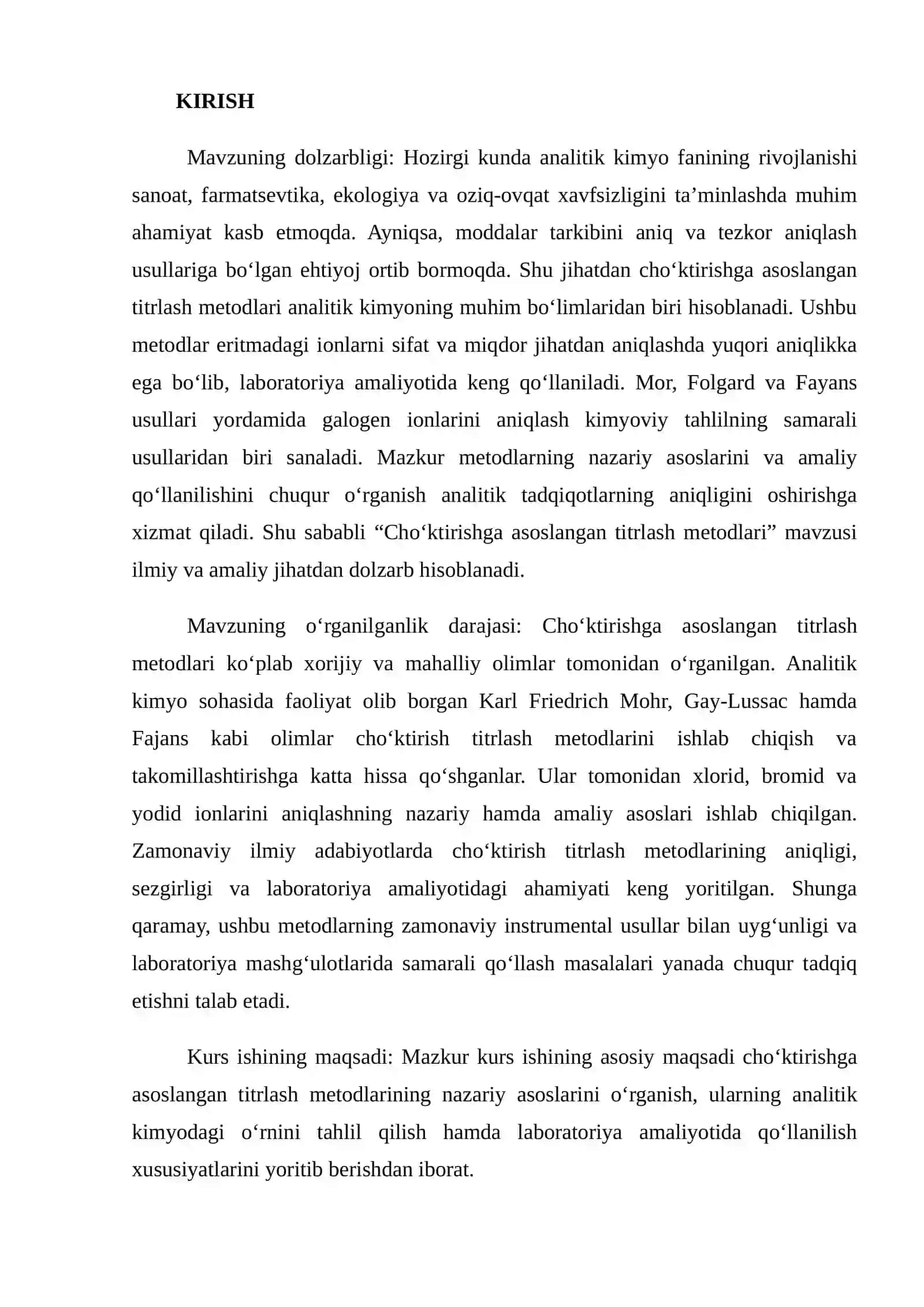 Cho'ktirishga asoslangan titrlash metodlari 4