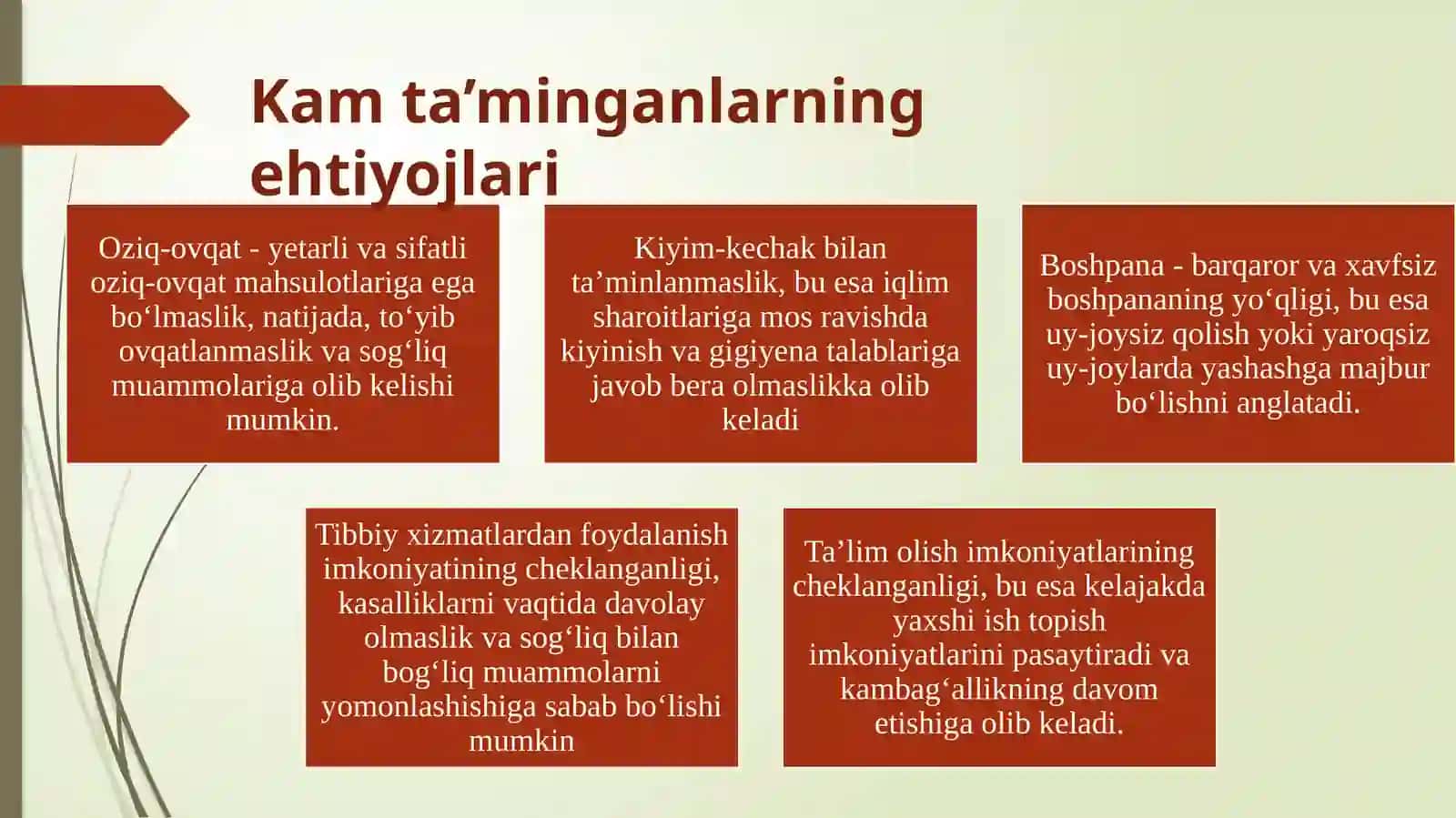 Kam ta’minlanganlik tushunchasi va asosiy sabablari 4