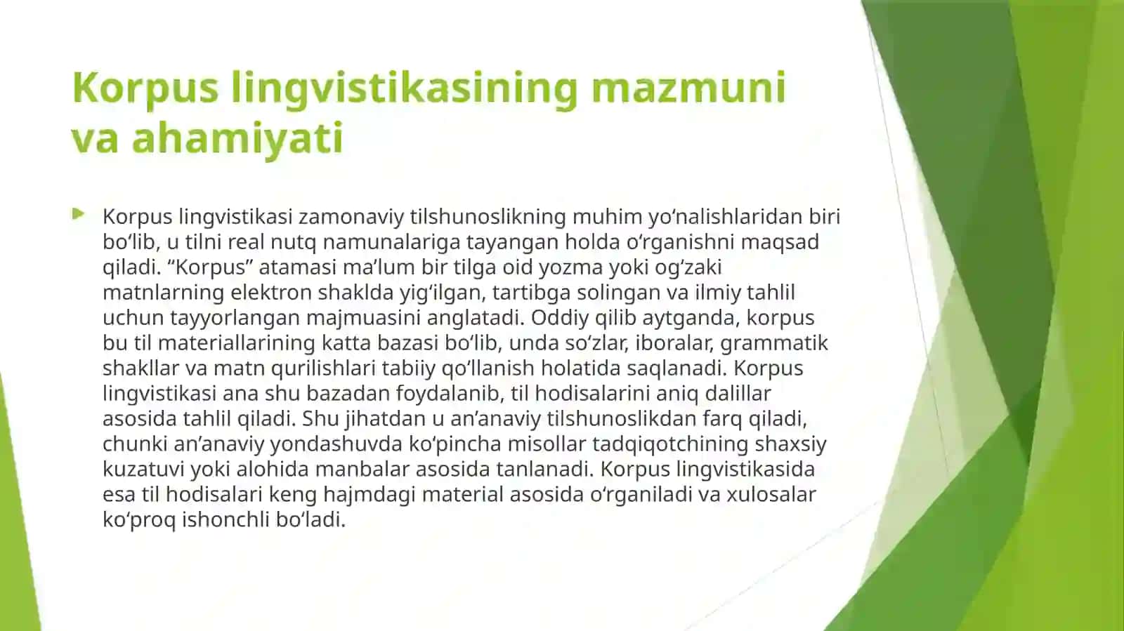 Lingvistik tadqiqotlarda korpusdan foydalanish usullari 4