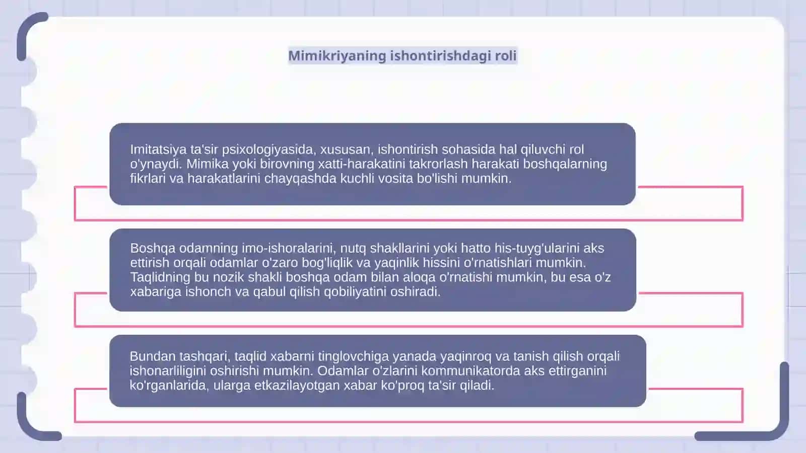 Taʼsir psixologiyasi fanidan MUSTAQIL TAʼLIM 4