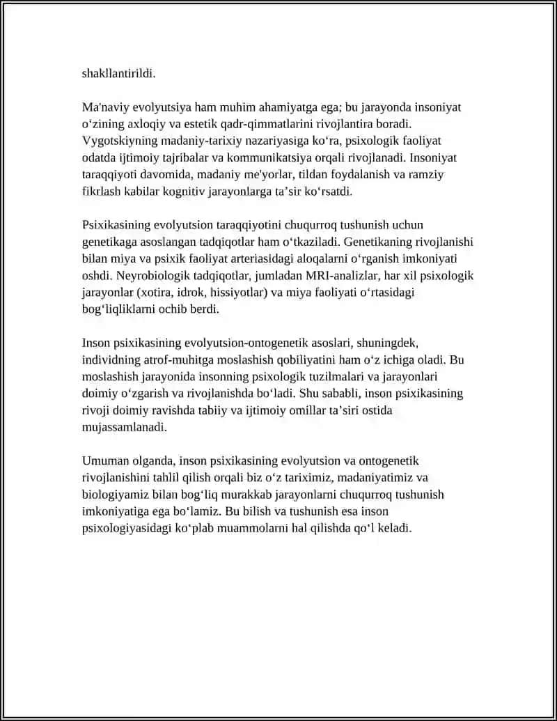 ODAM PSIXIKASINING PAYDO BO‘LISHI VA TARAQQIYOTI 4