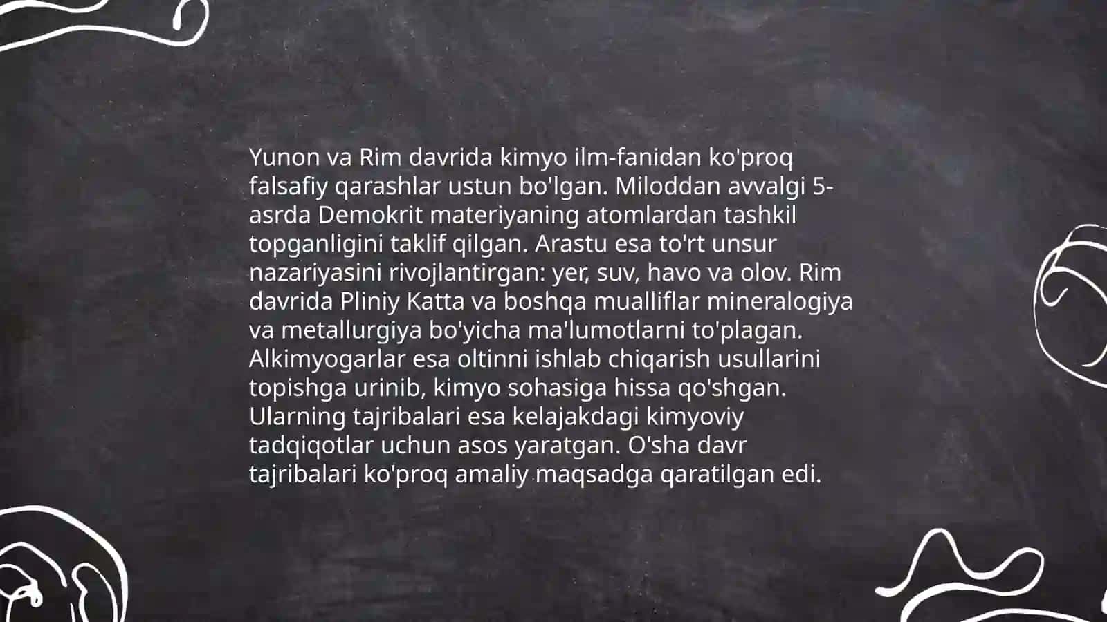 Kimyo fanini rivojlanish tarixi 4