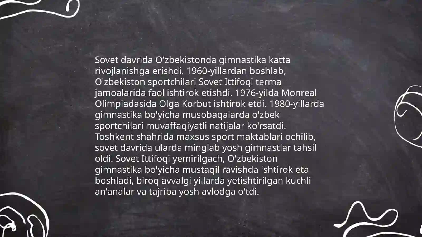 O'zbekiston gimnastikasini rivojlanish tarixi 4