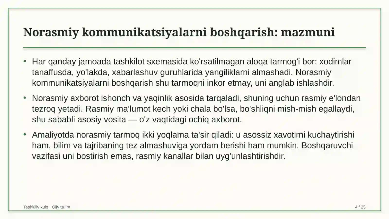 trenajyor zallarida norasmiy kommunikatsiyalarni boshqarish 5954 4