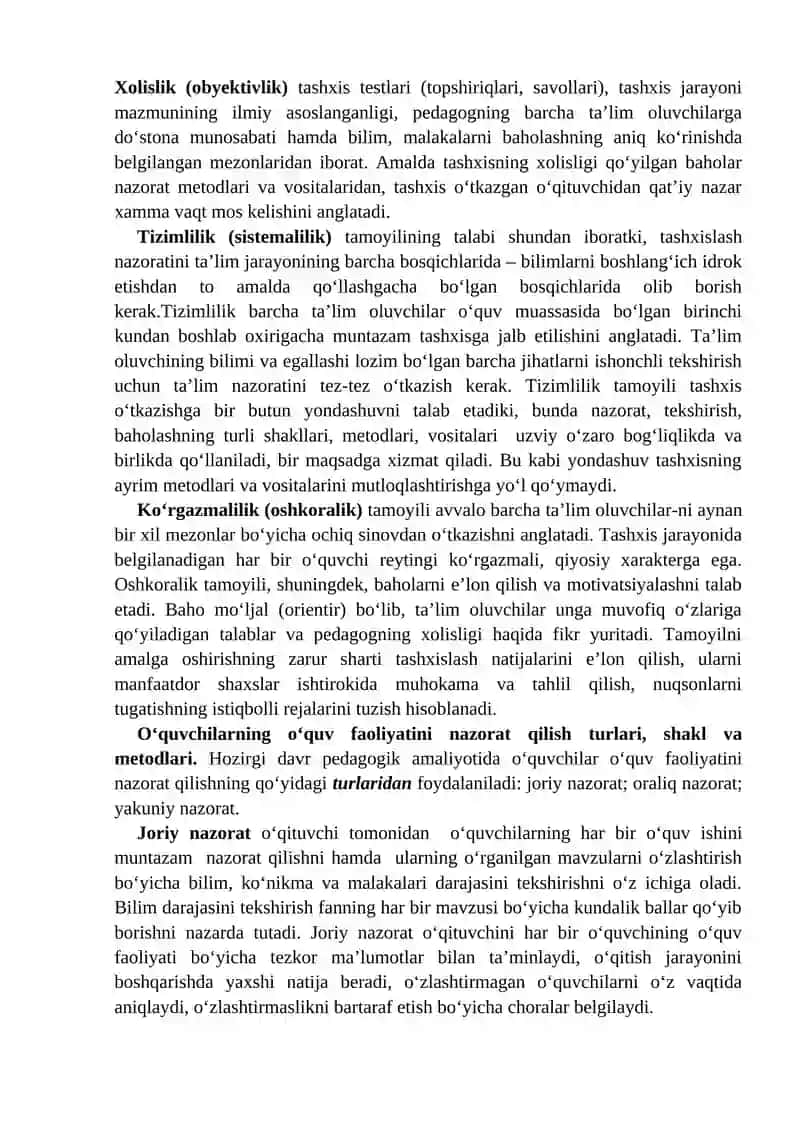 BOSHLANG‘ICH TA’LIMDA O‘QUVCHILARINING BILIM, KO‘NIKMA VA MALAKALARINI TASHXIS ETISH 4