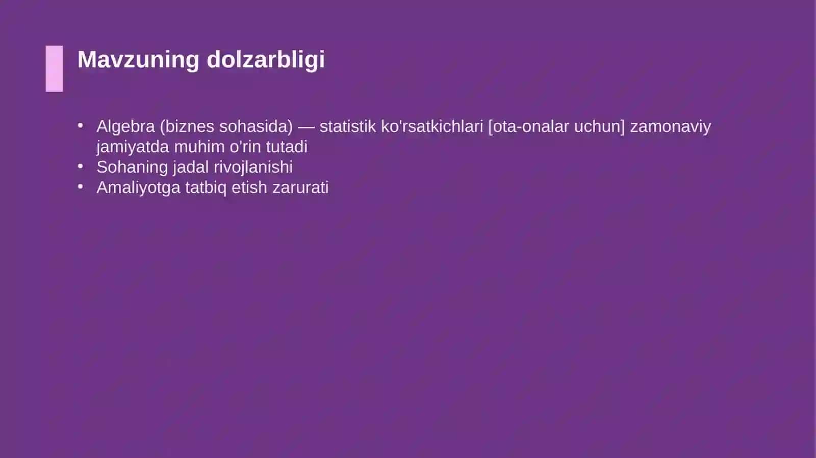 Algebra (biznes sohasida) — statistik ko'rsatkichlari [ota-onalar uchun] 4