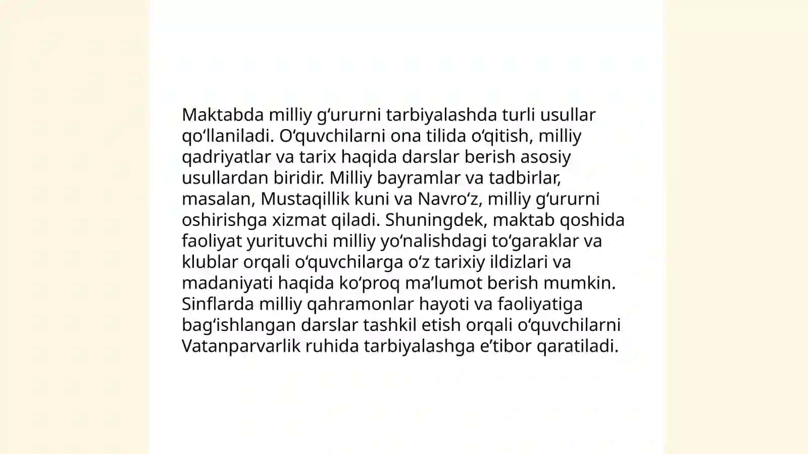 Boshlang‘ich sinflarda Vatanparvarlik miliy g‘ururini tarbiyalash 4