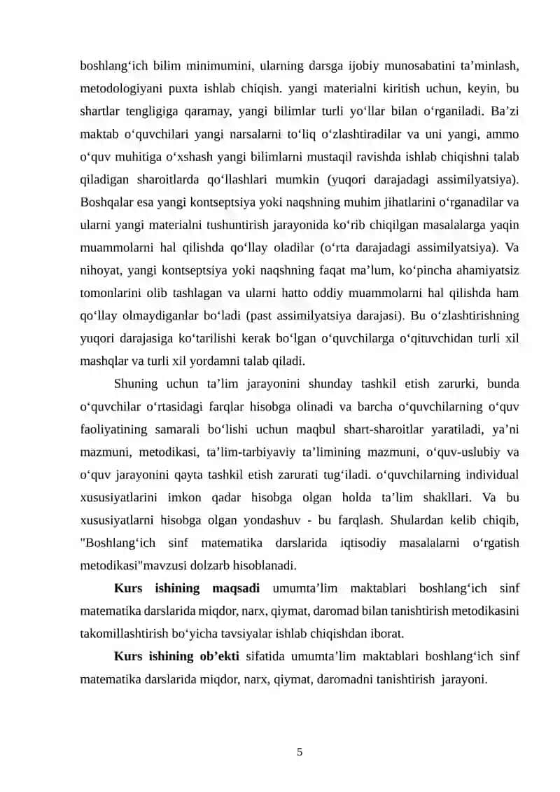 Boshlang'ich sinf matematika darslarida iqtisodiy masalalarni o'rgatish metodikasi 4