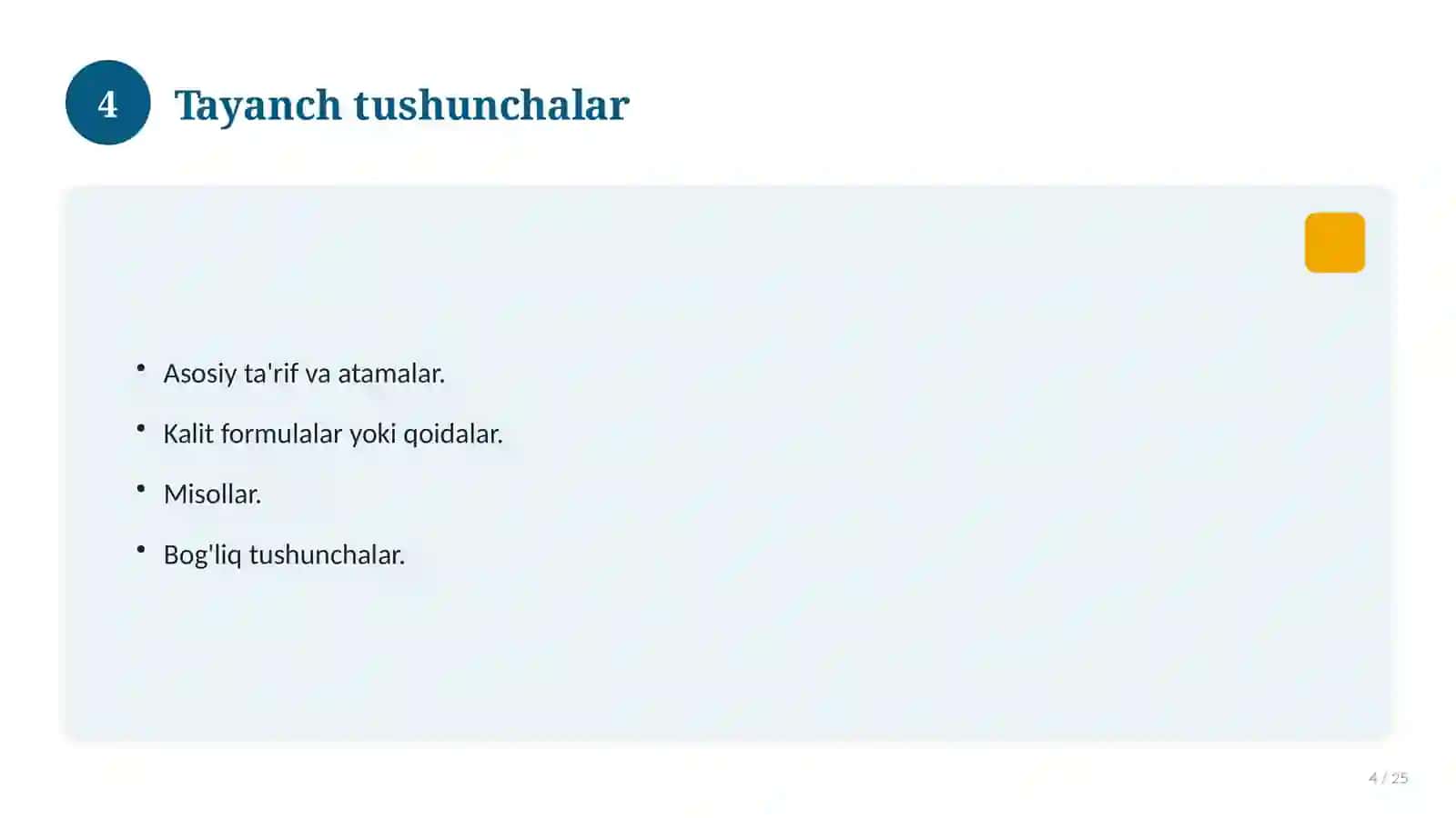 Informatika fanidan 10-sinf: didaktik tarqatma materiallar 4