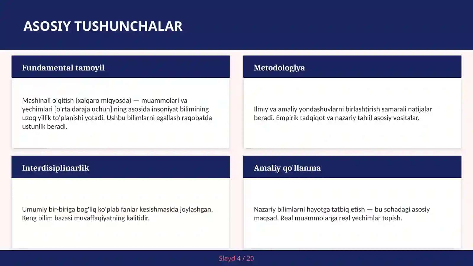 Mashinali o'qitish (xalqaro miqyosda) — muammolari va yechimlari [o'rta daraja uchun] 4