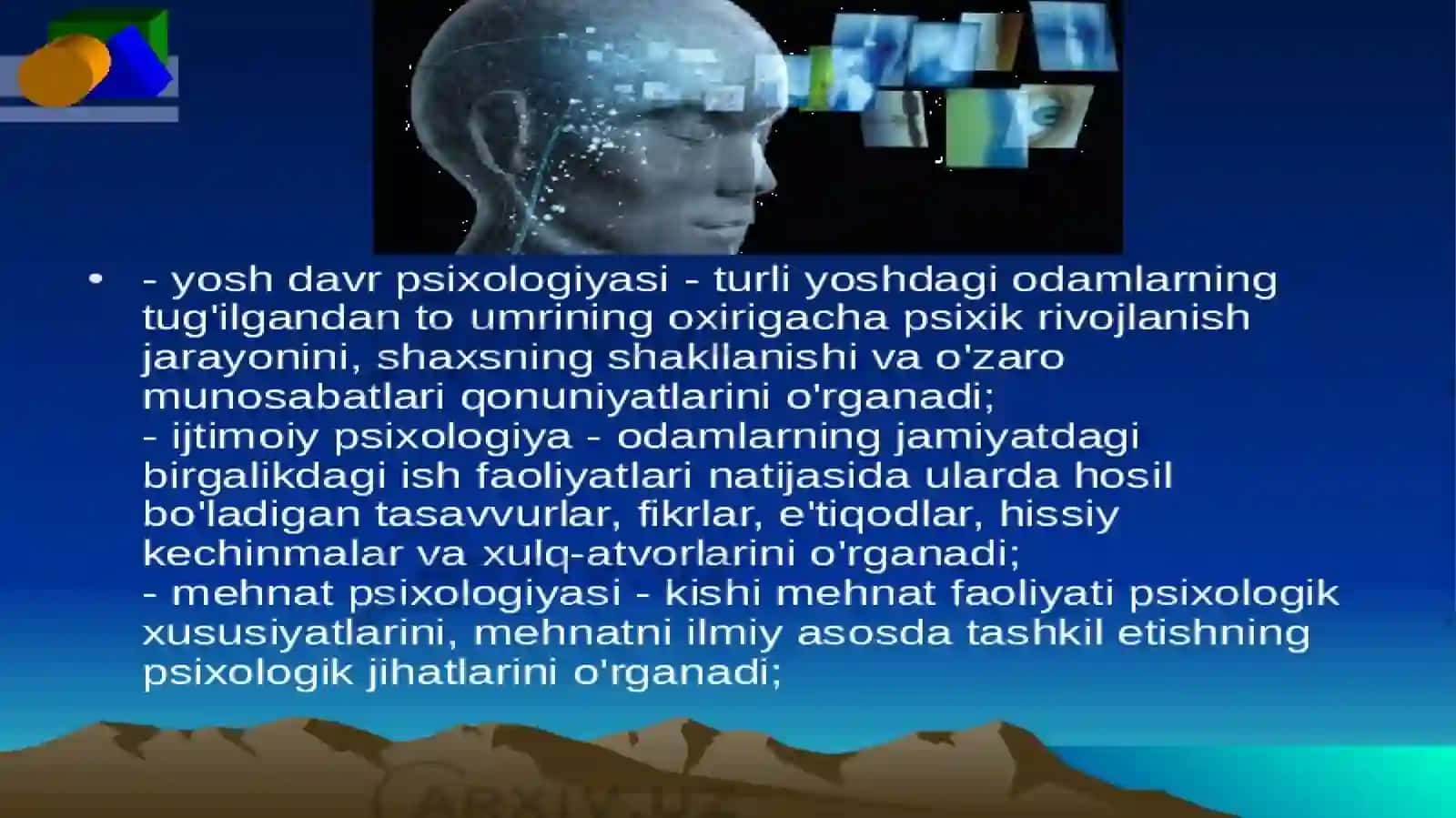 Psixologiya fanining tarmoqlari va tuzilishi 4