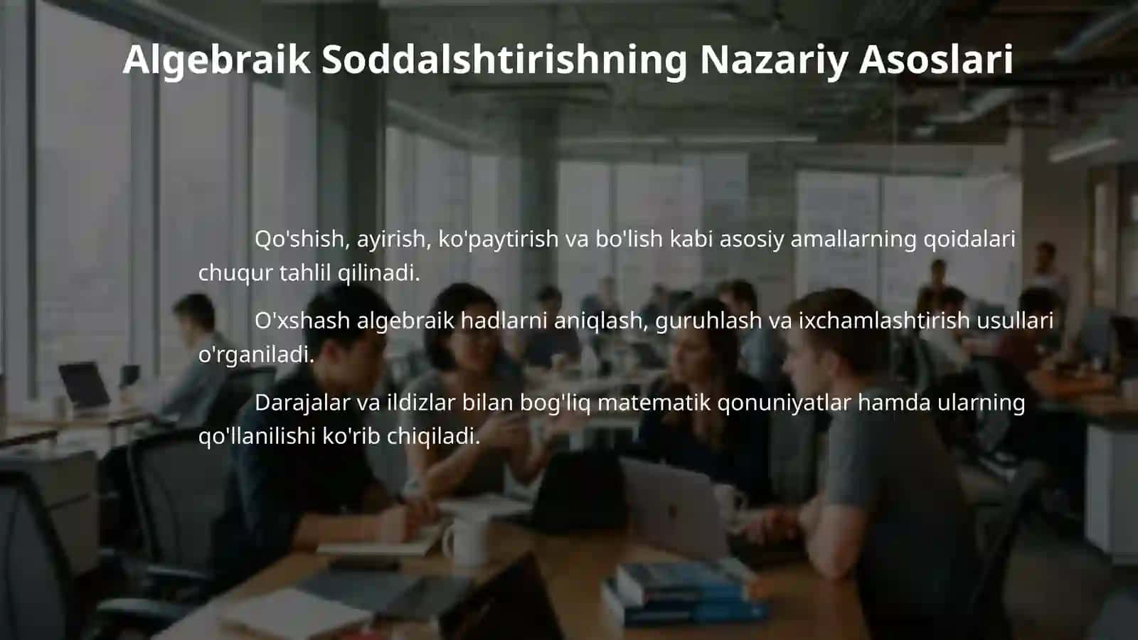 Algebraik ifodani soddalashtirish 4