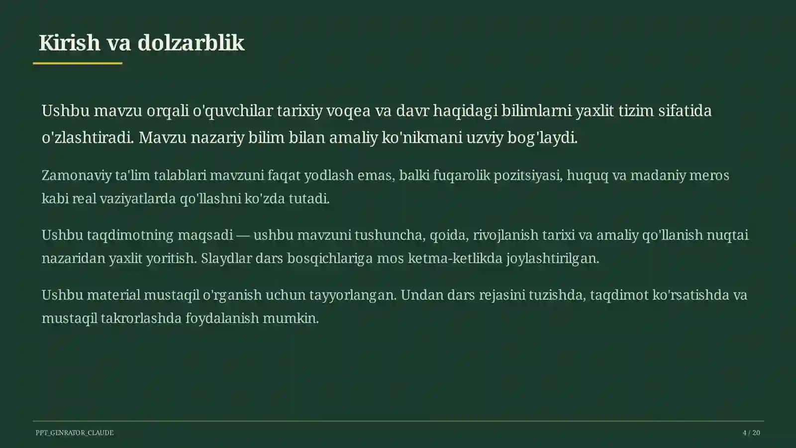 Mustaqil O'zbekistonning davlat ramzlari va Konstitutsiyasi (11-sinf) 4
