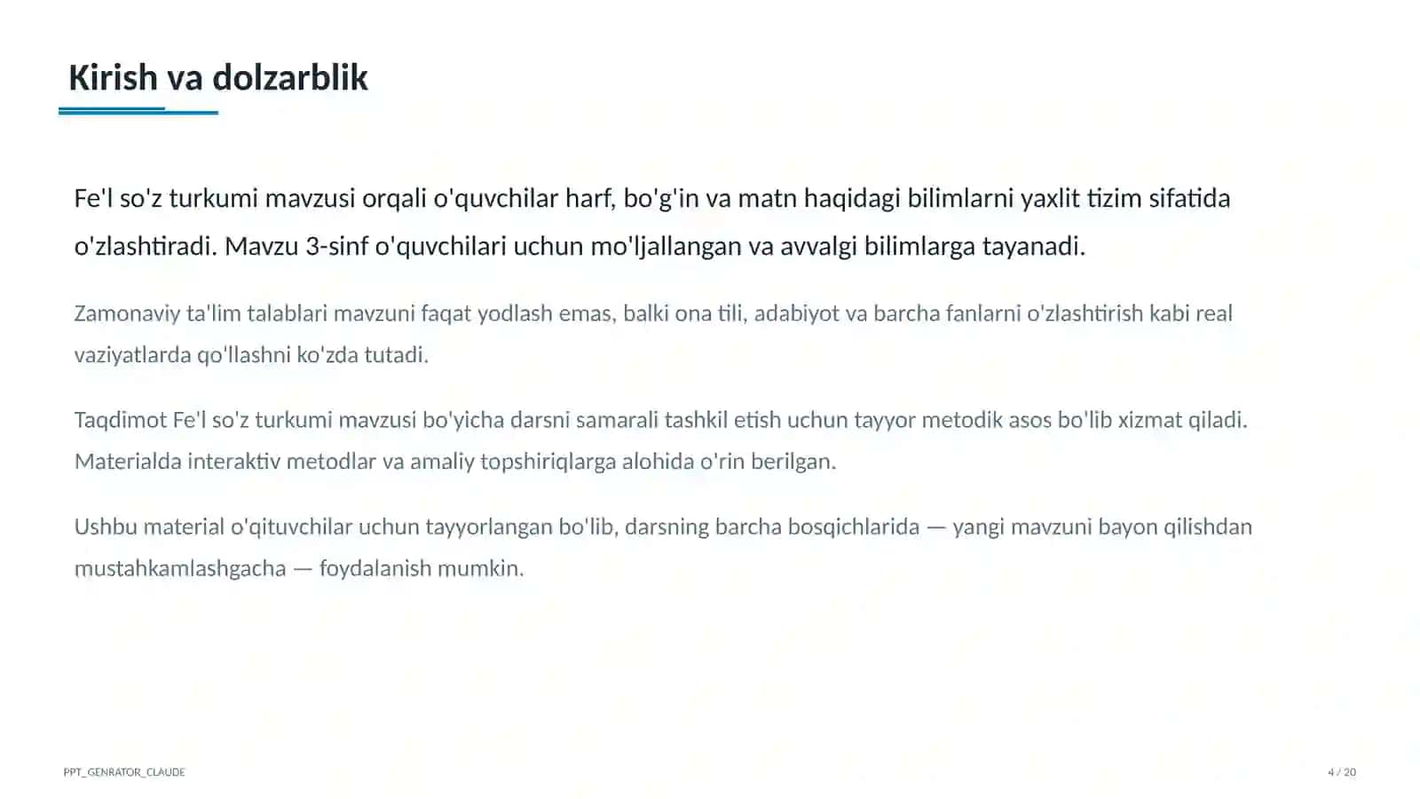 Fe'l so'z turkumi (3-sinf) 4