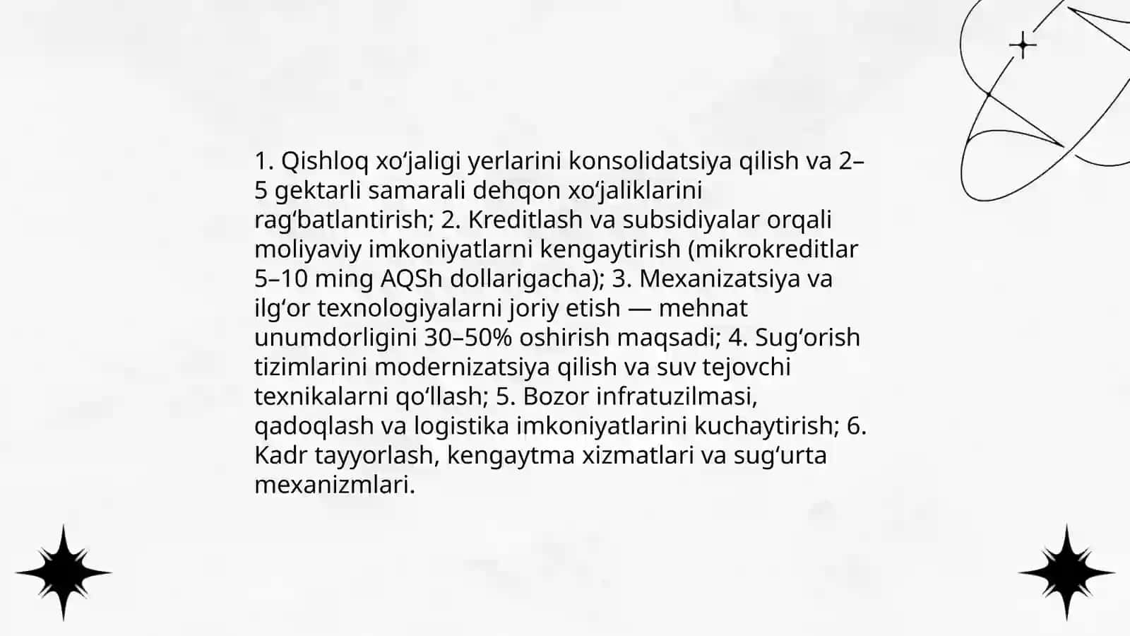 Agrar islohotlar va qishloq xoʻjaligidagi oʻzgarishlar 4