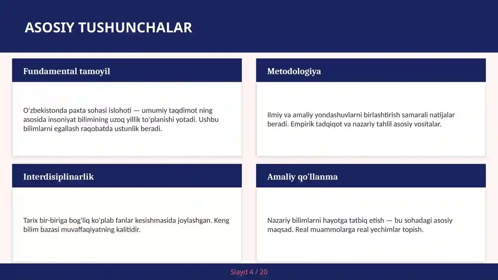 O'zbekistonda paxta sohasi islohoti - umumiy taqdimot 4