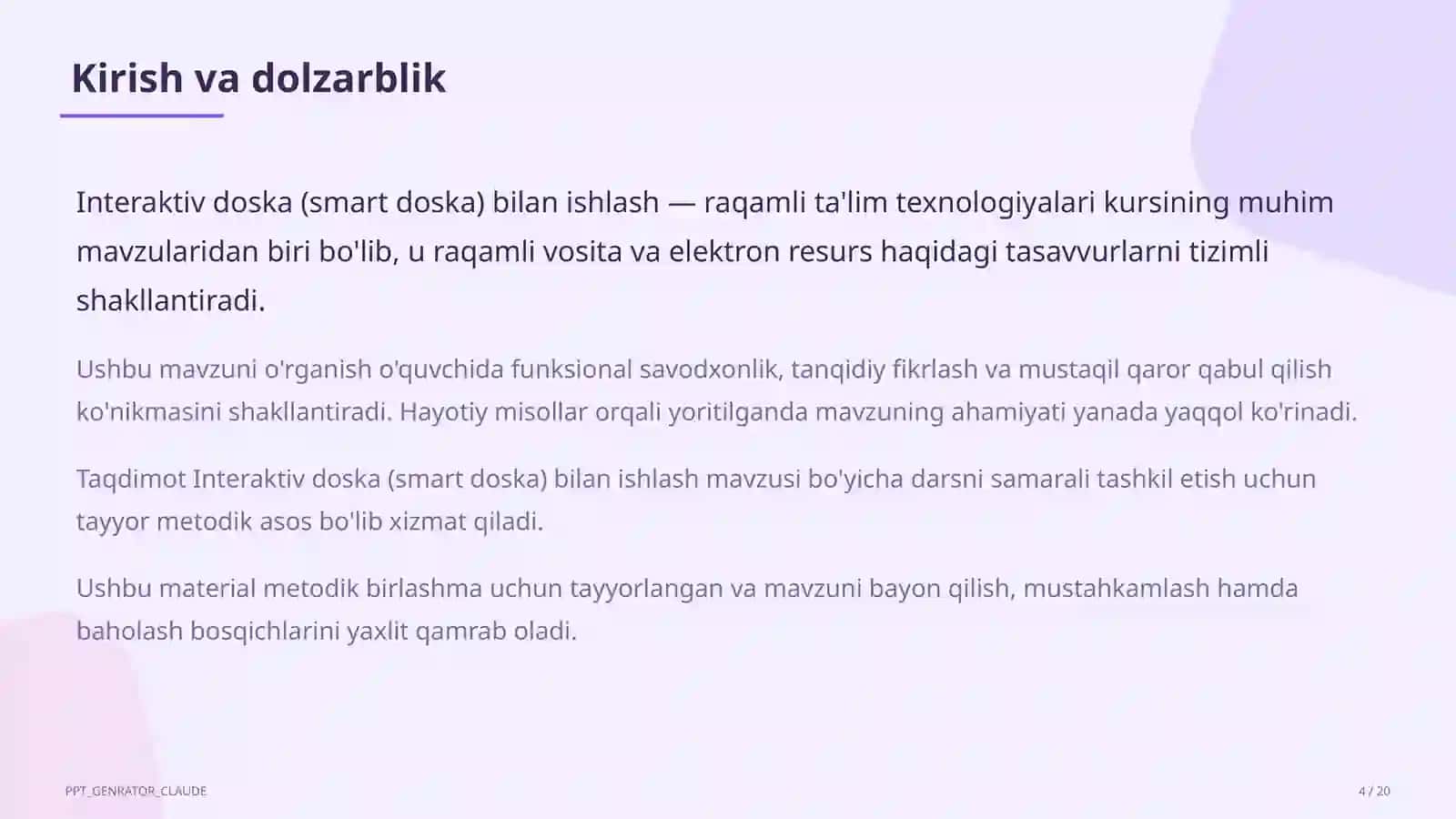 Interaktiv doska (smart doska) bilan ishlash 4