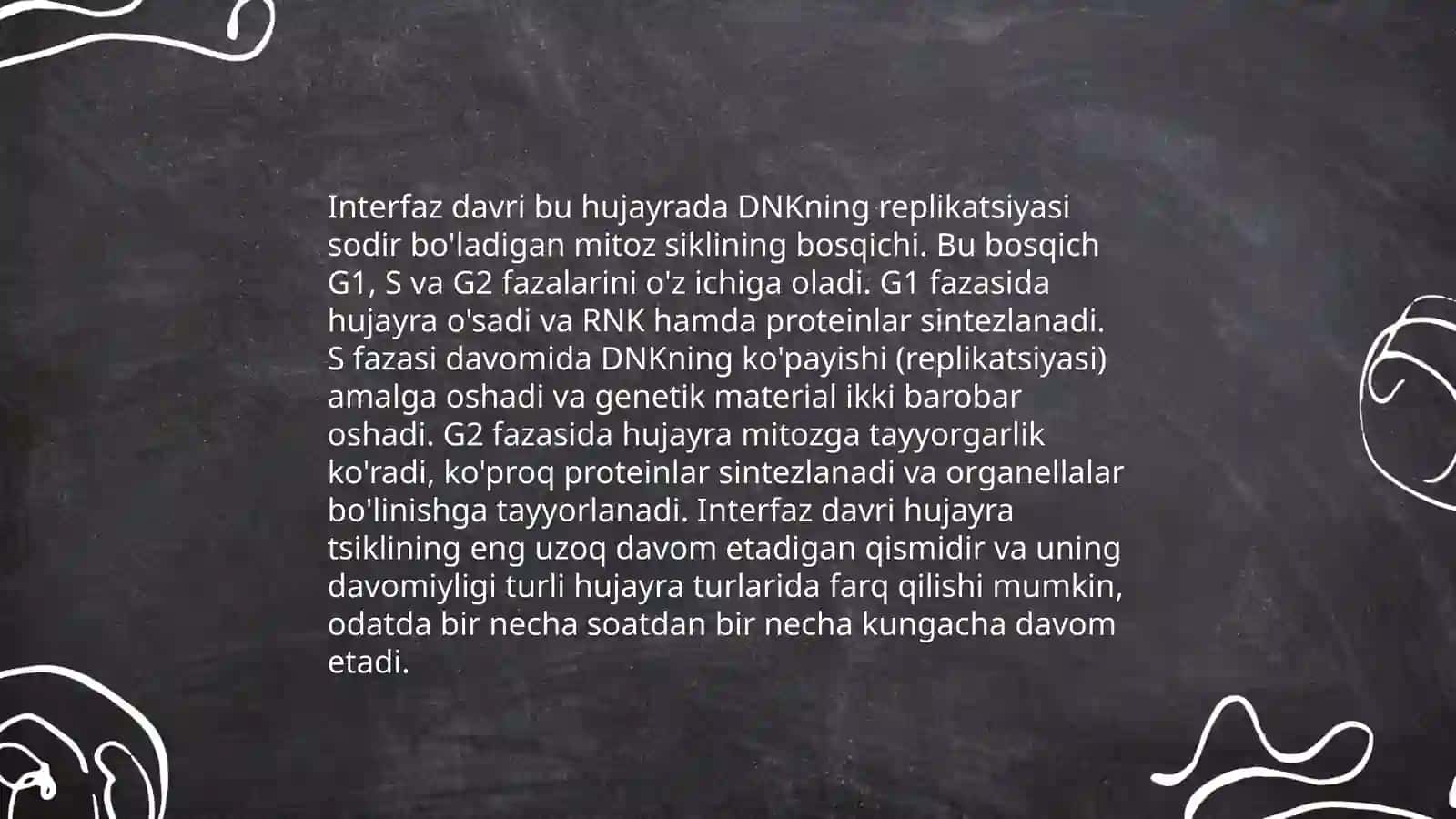 Mitoz interfazaga tayyorgarlik bosqichi 4