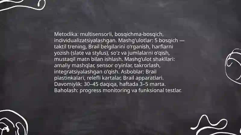 KOʻRISHIDA NUQSONI BOʻLGAN BOLALAR TA'LIMIDA MAXSUS KORREKSION MASHGʻULOTLAR 4