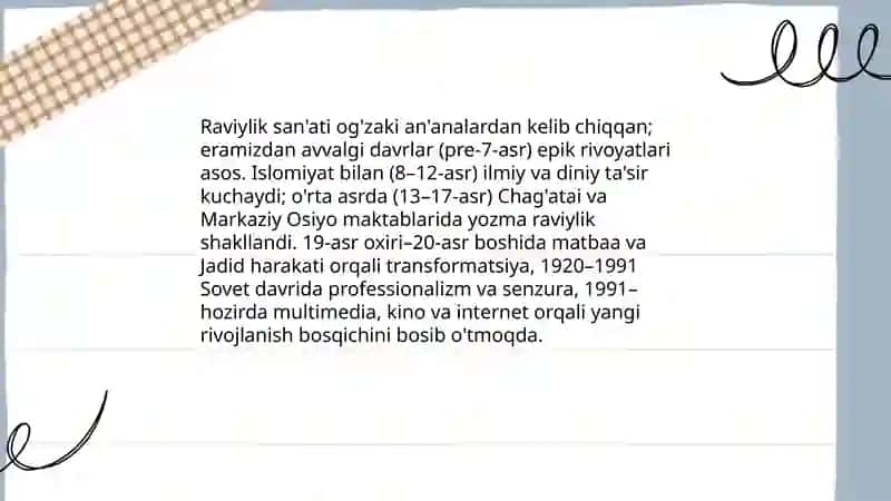 Raviylik san'ati haqida tushuncha 4