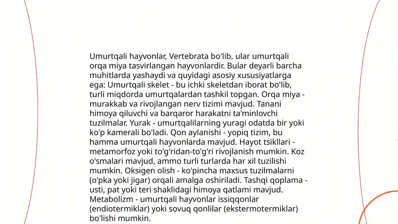 Umurtqali hayvonlarning umumiy tuzilishi 4