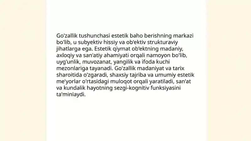 Estika fanining predmedi 4