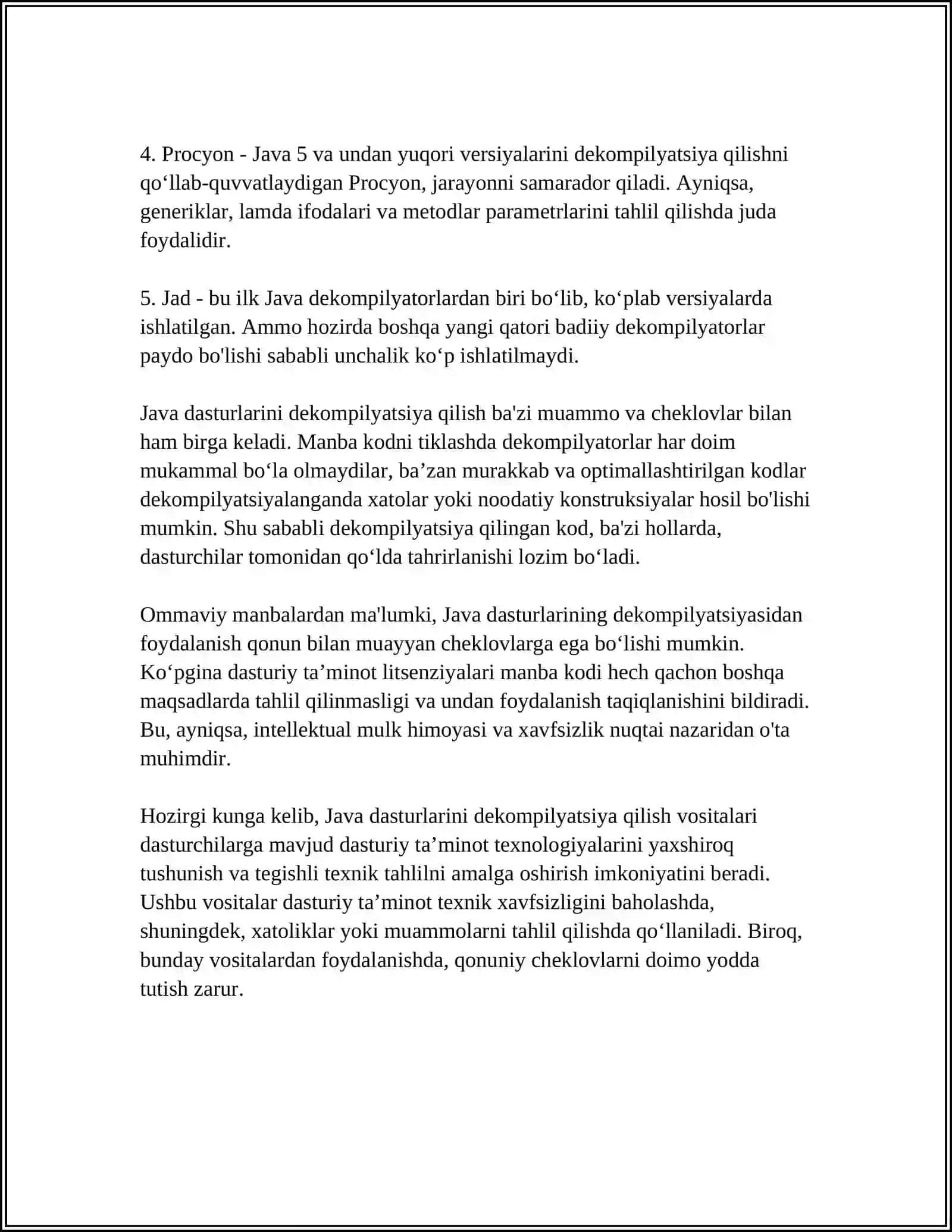 JAVA DASTURLARINI DEKOMPILYATSIYA QILISH 4