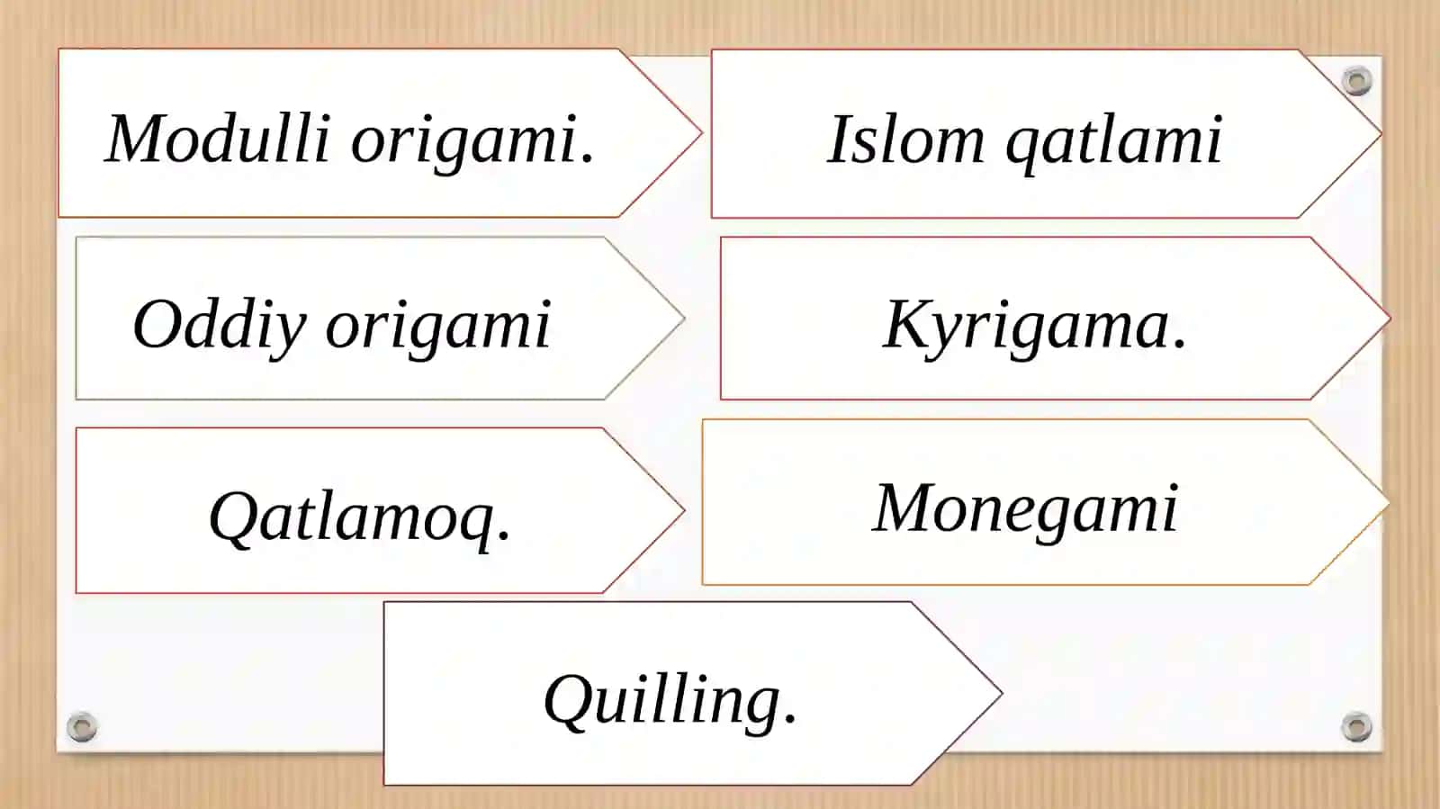 Qog`ozdan buklash yo`li bilan o`yinchoq yasash.(Origami usuli) 4