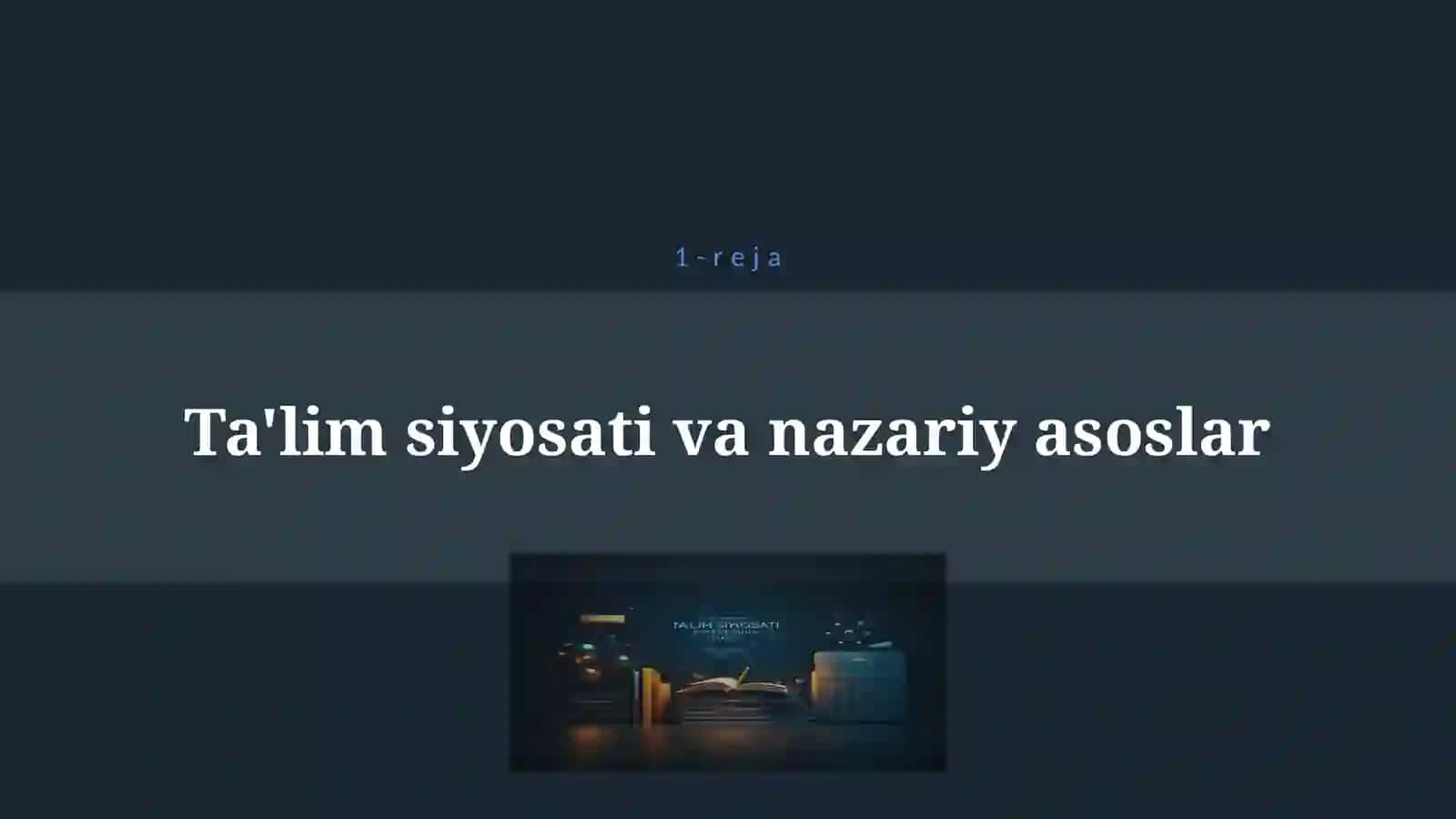 O`ZBEKISTONDA TA`LIM TIZIMIDA ISLOXOTLAR VA INNOVATSIYALAR 4