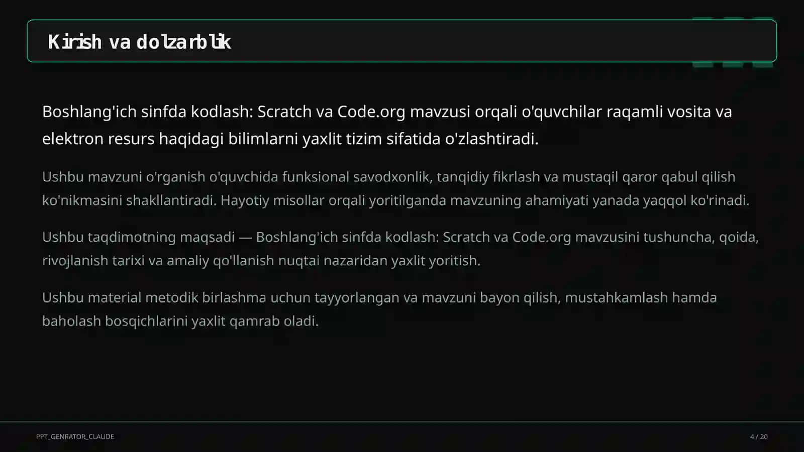 Boshlang'ich sinfda kodlash: Scratch va Code.org 4