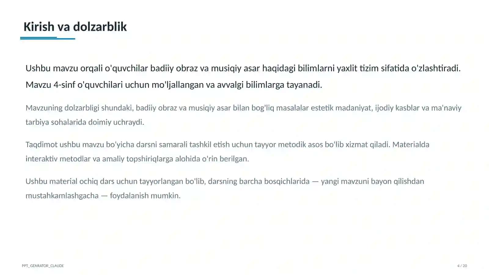 O'zbek bastakorlari: Mutal Burhonov va Manas Leviyev (4-sinf) 4