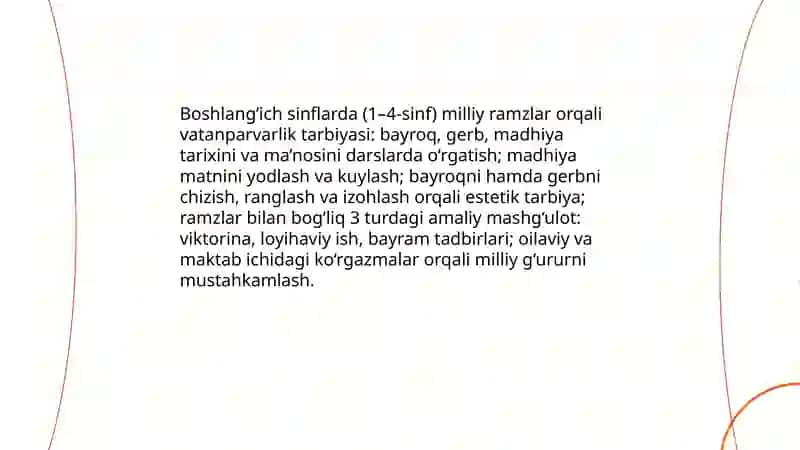 Boshlangʻich sinflarda vatanparvarlik milliy gʻururini tarbiyalash 4