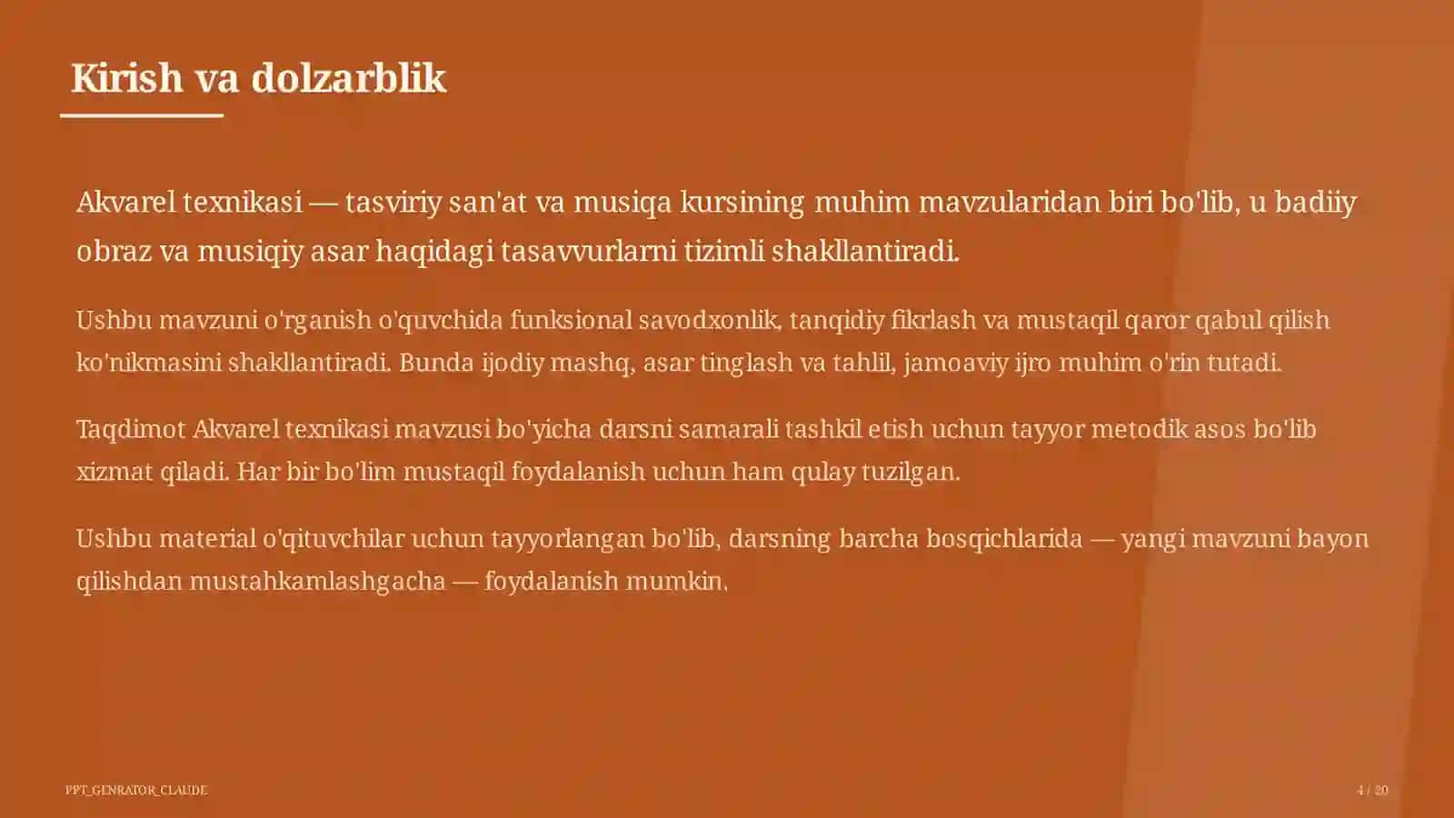 Tasviriy san'at va musiqa (1–7) — o'qituvchilar uchun 4