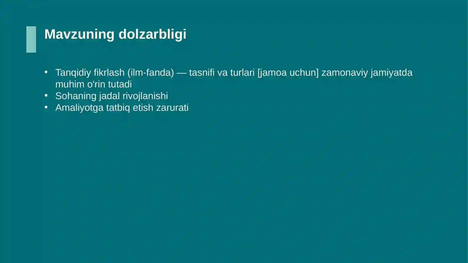 Tanqidiy fikrlash (ilm-fanda) — tasnifi va turlari [jamoa uchun] 4